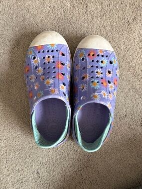 Skechers Lavender Floral Kids Slip-On Water Shoes with Mint Trim